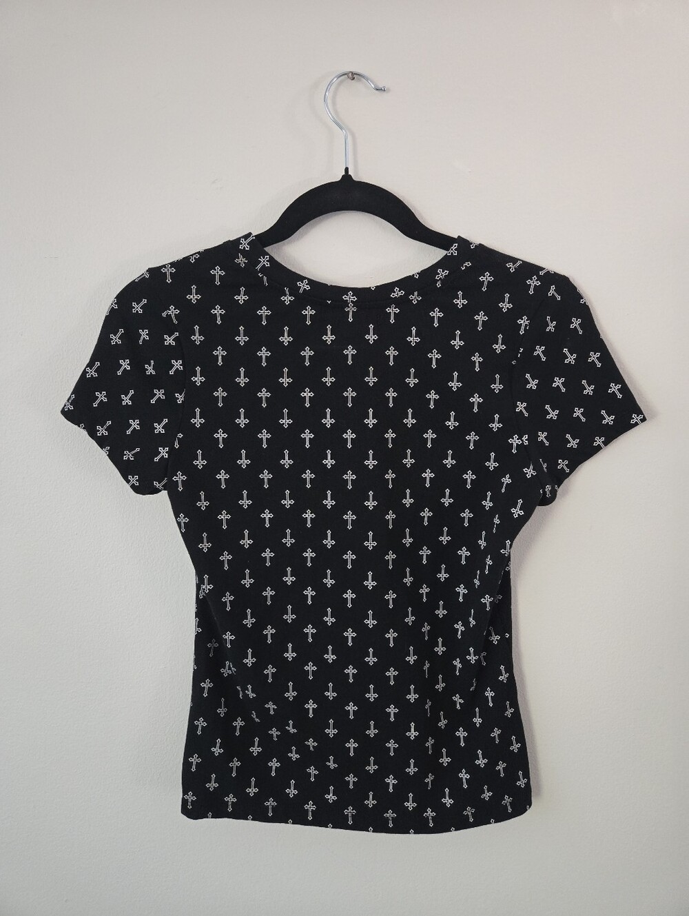 Perfect Angel Black Cross Slim Fit Tee